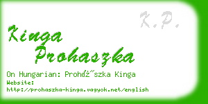kinga prohaszka business card